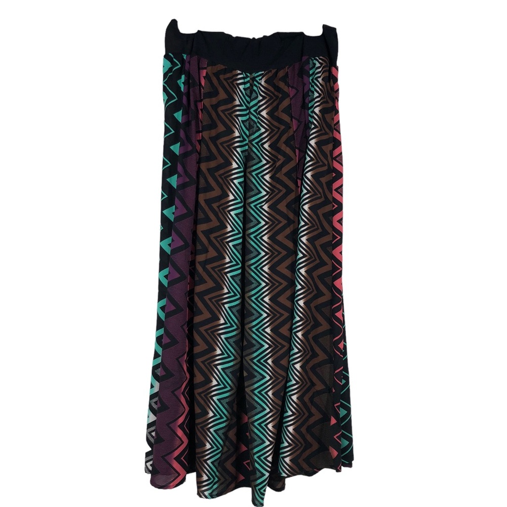 NWT Urban Nomad Wide Leg Sheer Pants, Elastic Waist, Geometric Print SZ L/XL